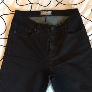 Free People Black Cropped High Rise Jeans 